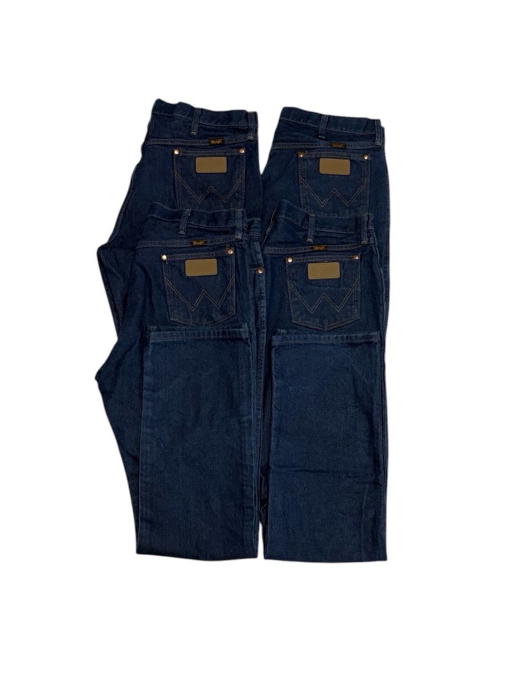 Lot of 4 Wrangler Cowboy Cut 13MWZ dark indigo bootcut heavyweight denim 37x34
